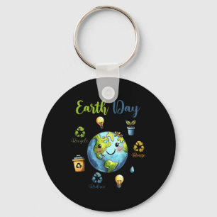 Chaveiro Retro Dia da Terra Reduzir o Reciclar de Reutiliza