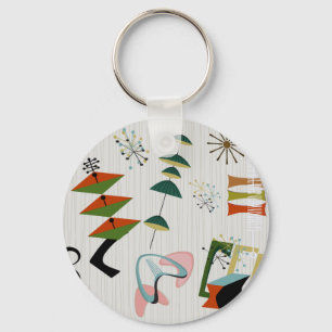 Chaveiro Retro Eames-Era Atômica Inspirado