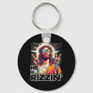 Chaveiro Retro Ele Está Rizando Engraçado Jesus Ressuscitou