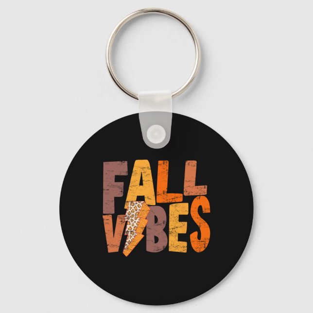 Chaveiro Retro Fall Vibes Pumpkin Season Autumn Men Women (Frente)