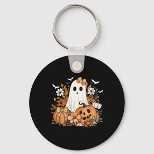 Chaveiro Retro Fantasma Floral Cuja Pumpkin Autumn Hallowee