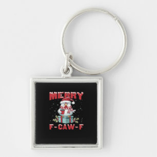 Chaveiro Retro Feliz Natal F-Caw-F Frango