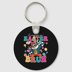 Chaveiro Retro Felz pascoa Bruh Cute Bunny Dabbing Toddler