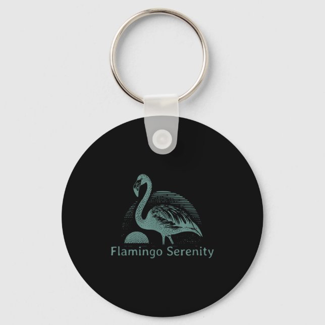 Chaveiro Retro Flamingo Sunset Funny 70s 80s 90s Men Women  (Frente)