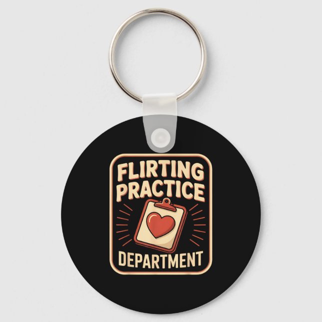 Chaveiro Retro Flirting Practice Department Funny Valentine (Frente)