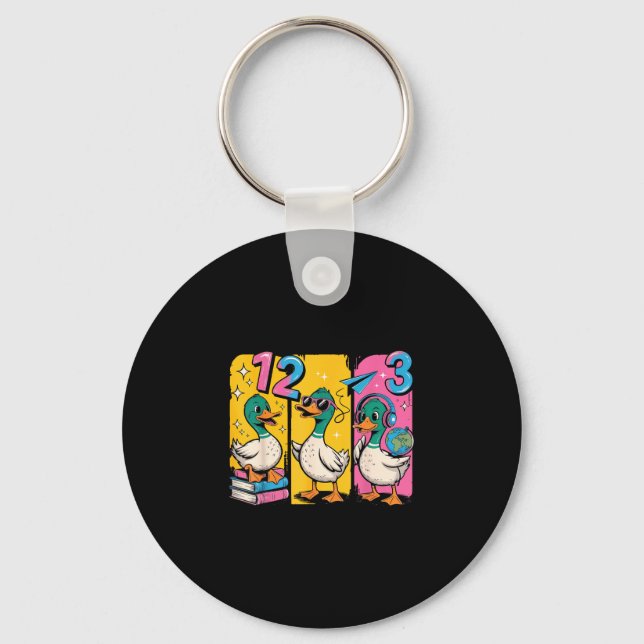 Chaveiro Retro fofo pato bruh de volta para meninos meninas (Frente)
