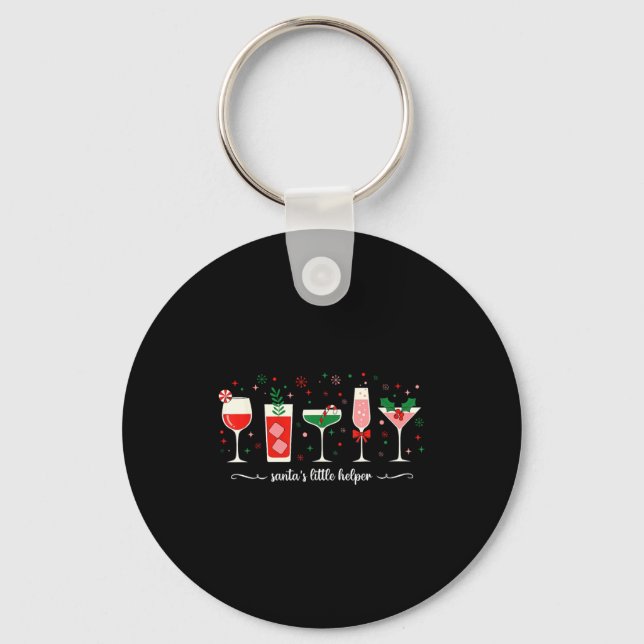 Chaveiro Retro Funny Santa's Little Helper Martini Merry Ch (Frente)
