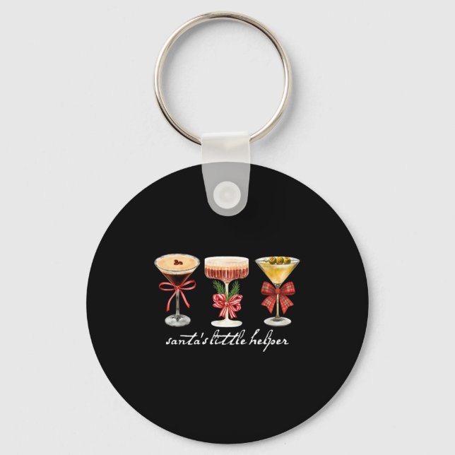 Chaveiro Retro Funny Santa's Little Helper Martini Merry Ch (Frente)