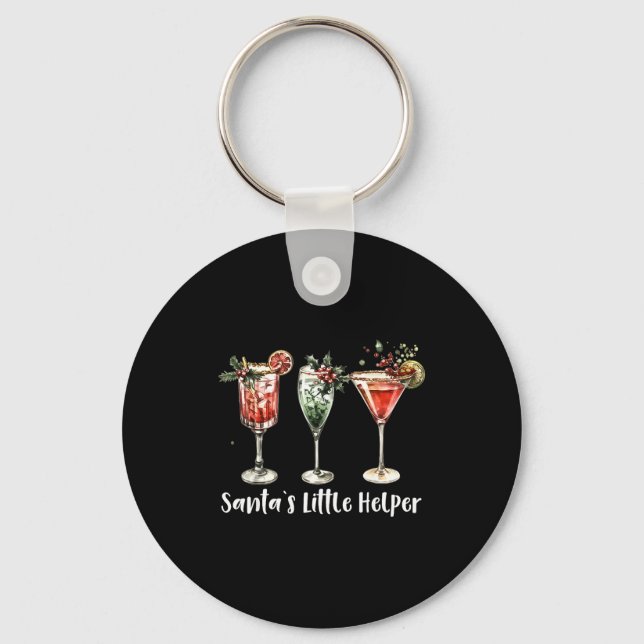 Chaveiro Retro Funny Santa's Little Helper Martini Merry Ch (Frente)