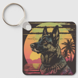 Chaveiro Retro German Shepherd Keychain 