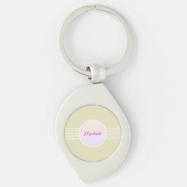 Chaveiro Retro Glam Personalizado Dourado e Opala Brilhante
