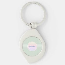 Chaveiro Retro Glam Personalizado Verde Menta e Opala