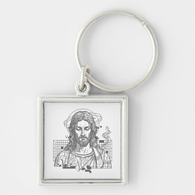 Chaveiro Retro Grid Jesus Rei dos Reis Apocalipse 19:16 (Frente)