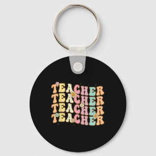 Chaveiro Retro Groover Teacher Inspirational Colorful Ck to