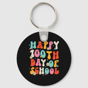 Chaveiro Retro Groovy 100 Dias Feliz 100º Dia Da Escola Te