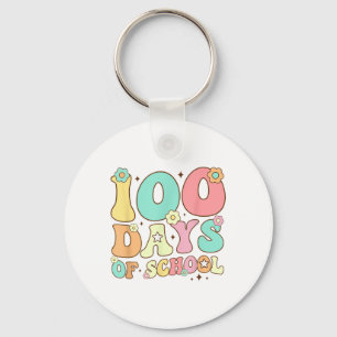 Chaveiro Retro Groovy 100 Dias Feliz 100º Dia Da Escola Te