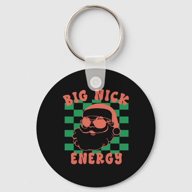 Chaveiro Retro Groovy Grande Nick Papai noel Energy Christm (Frente)