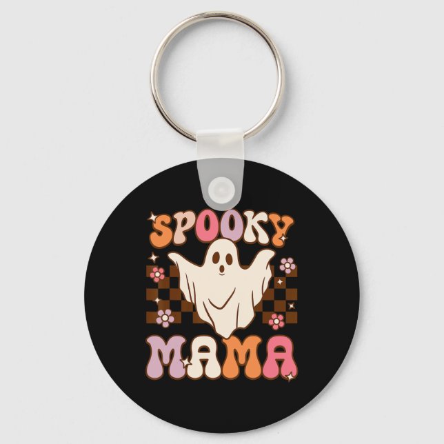 Chaveiro Retro Groovy Halloween Ghost Spooky Mama Costume (Frente)