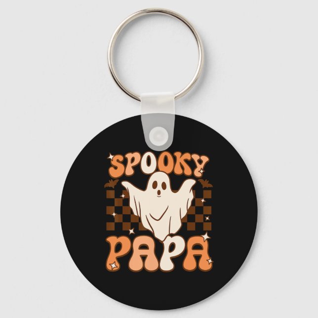 Chaveiro Retro Groovy Halloween Ghost Spooky Papa Costume (Frente)