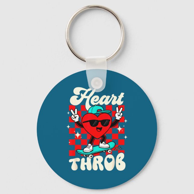 Chaveiro Retro Groovy Heart Throb Valentines Day Toddlers B (Frente)