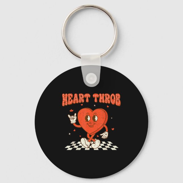 Chaveiro Retro Groovy Heart Throb Valentines Day Toddlers B (Frente)