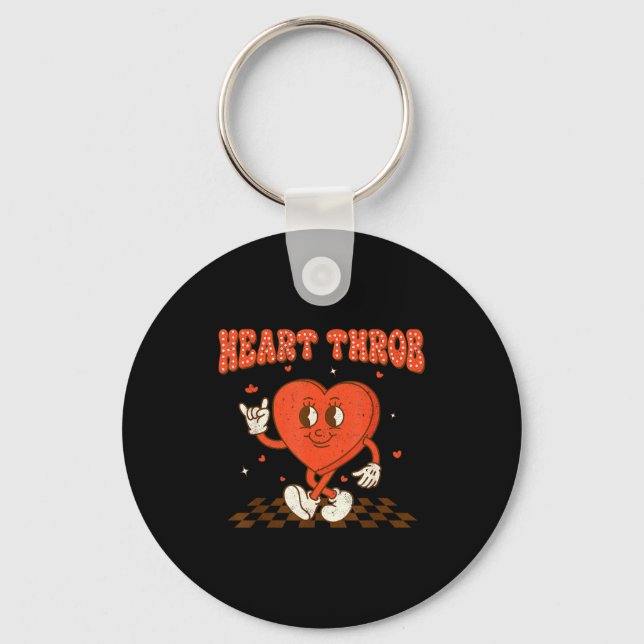 Chaveiro Retro Groovy Heart Throb Valentines Day Toddlers B (Frente)