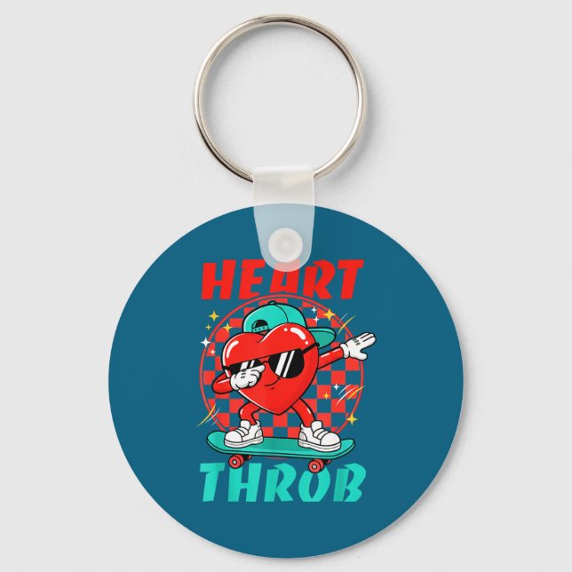Chaveiro Retro Groovy Heart Throb Valentines Day Toddlers B (Frente)