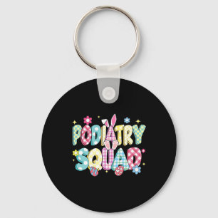 Chaveiro Retro Groovy Podiatry Squad Bunny Ear Páscoa Engra
