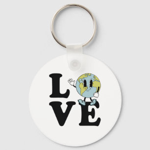 Chaveiro Retro Groovy World Love Earth Day Environmental