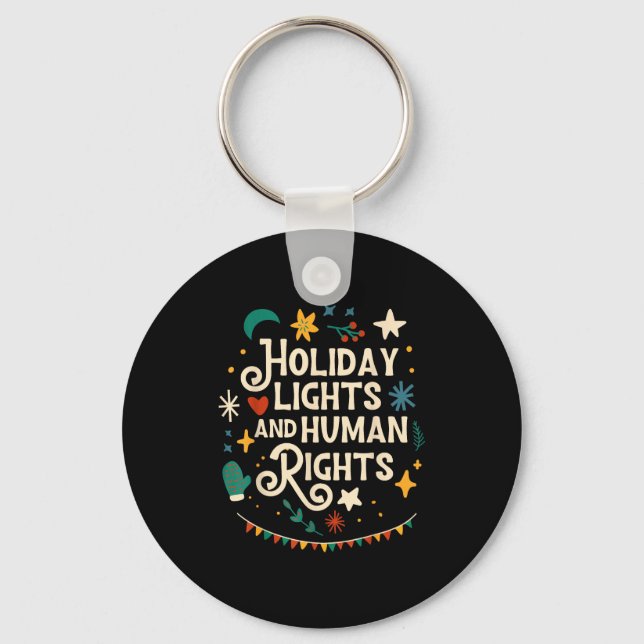Chaveiro Retro Holiday Lights And Human Rights Suprters Chr (Frente)