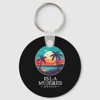 Chaveiro Retro Isla Mujeres México Praia Pôr do Sol Lembran