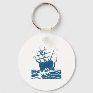 Chaveiro Retro Japonês Polvo Kraken Taxa Navio Vintage Lo