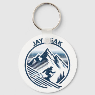 Chaveiro Retro jay peak vermont esqui esquiador azul vintag