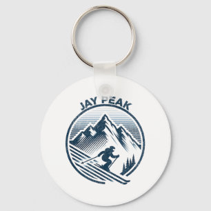 Chaveiro Retro Jay Peak Vermont Skiier Blue Vintage M