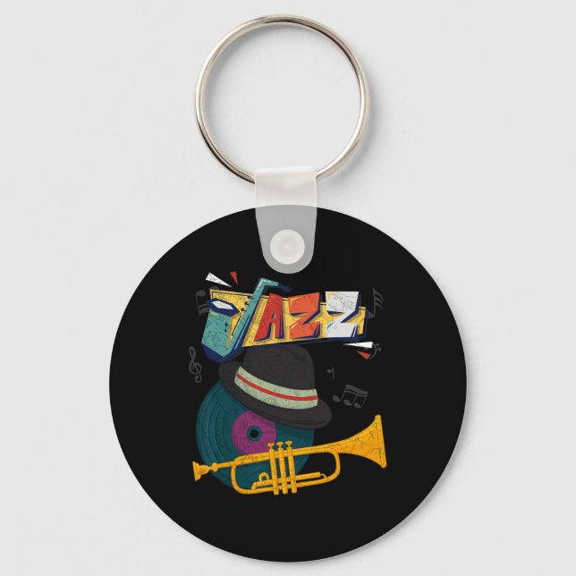 Chaveiro Retro Jazz Trumpets Funny Player Music Festival Ne (Frente)