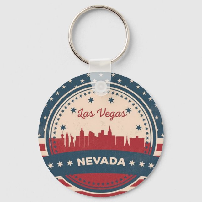 Chaveiro Retro Las Vegas Skyline (Frente)