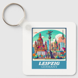 Chaveiro Retro Leipzig Skyline
