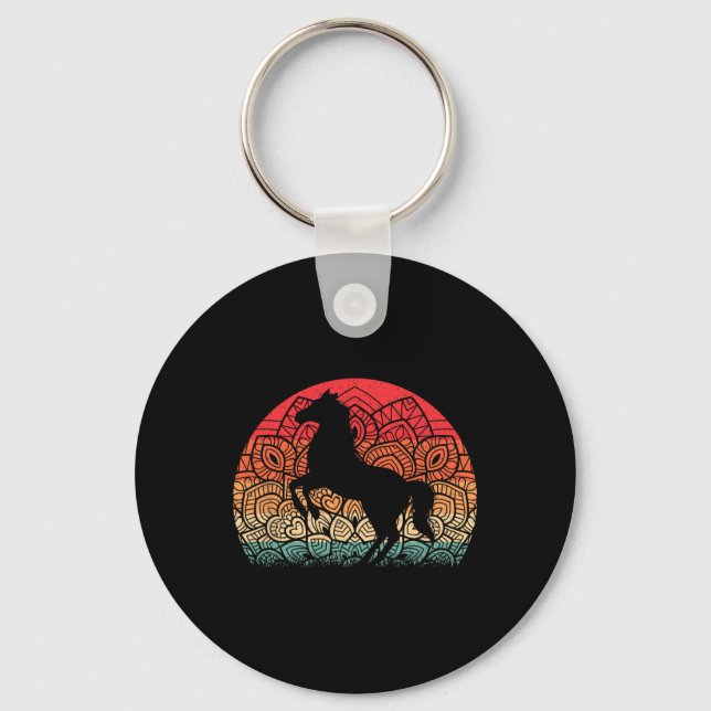 Chaveiro Retro Mandala Horse Lover Horseback no Oeste (Frente)