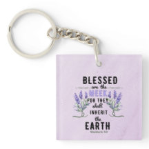 Retro Matthew 5:5 Lavanda Watercolor