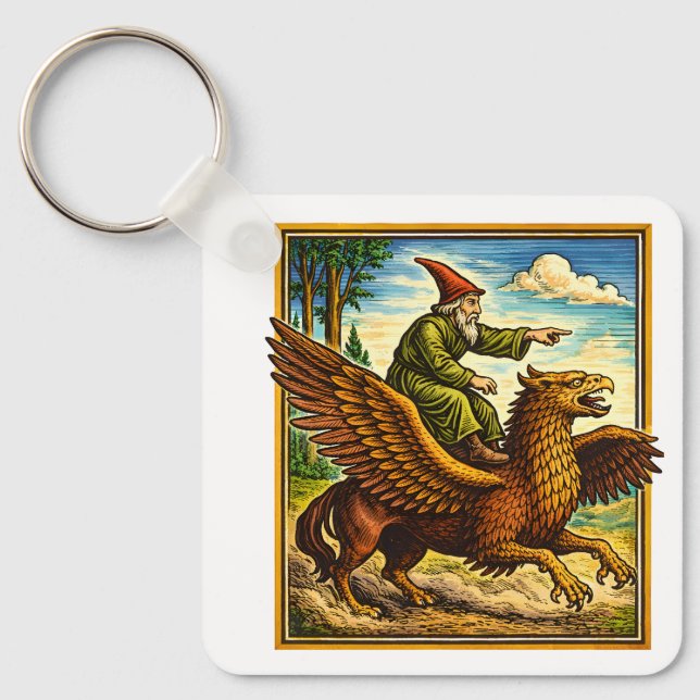 Chaveiro Retro Medieval Snail Rider Fantasy Tee Postcard (Frente)