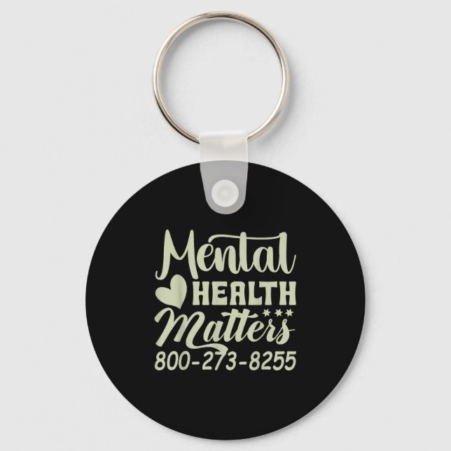 Chaveiro Retro Mental Health S 800-273-8255 Awareness  (Frente)