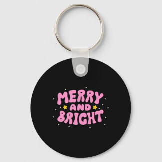 Chaveiro Retro Merry And Bright Holiday Design