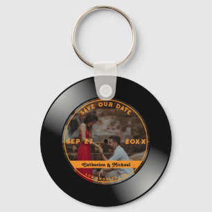 Chaveiro Retro Music Vinyl Record Foto Round