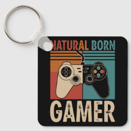 Chaveiro Retro Natural Born Gamer Funny