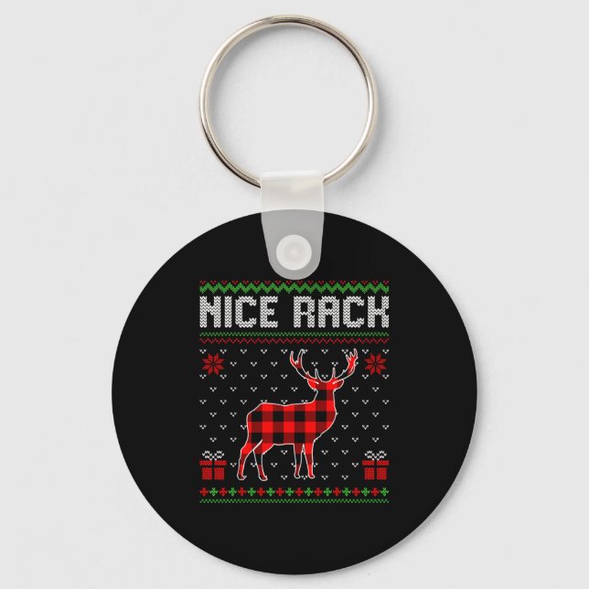 Chaveiro Retro Nice Rack Ugly Christmas Sweater Couples Mat (Frente)