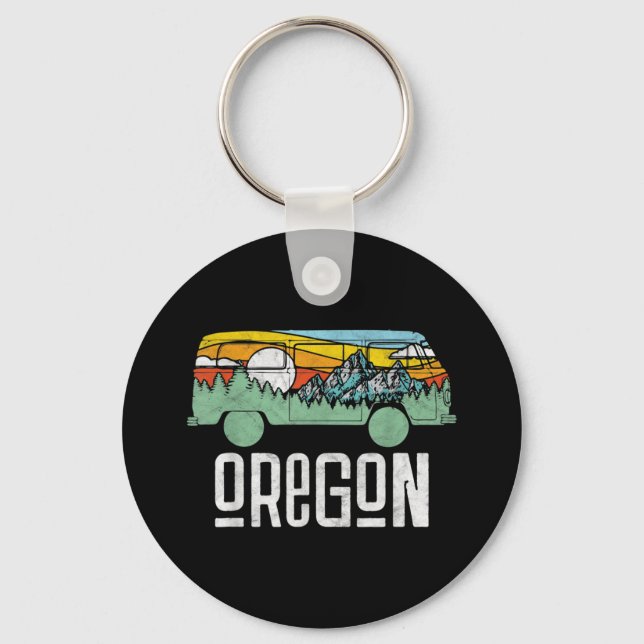 Chaveiro Retro Oregon Outdoor Hippie Van Nature (Frente)
