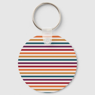 Chaveiro Retro Outono Listras Horizontais Multicoloridas