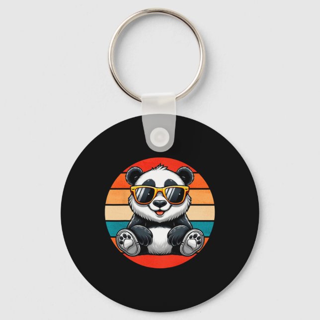Chaveiro Retro Panda Em Sungles Bbq Pool Party Panda Engraç (Frente)