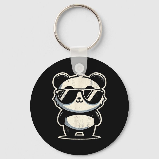Chaveiro Retro Panda Em Sungles Bbq Pool Party Panda Engraç (Frente)