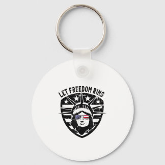 Chaveiro Retro Patriótico Let Freedom Ring 4 de julho